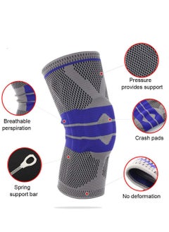 Cuken 1-Pair Adjustable Elastic Sports Knee Brace with Gel Support and Side Rods Compression Knee Pad Knee Support for Running, Basketball and Sports Activities, Size L, Applicable population weight: 47-68  - Image 2