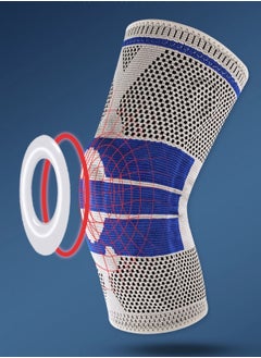Cuken 1-Pair Adjustable Elastic Sports Knee Brace with Gel Support and Side Rods Compression Knee Pad Knee Support for Running, Basketball and Sports Activities, Size L, Applicable population weight: 47-68  - Image 3