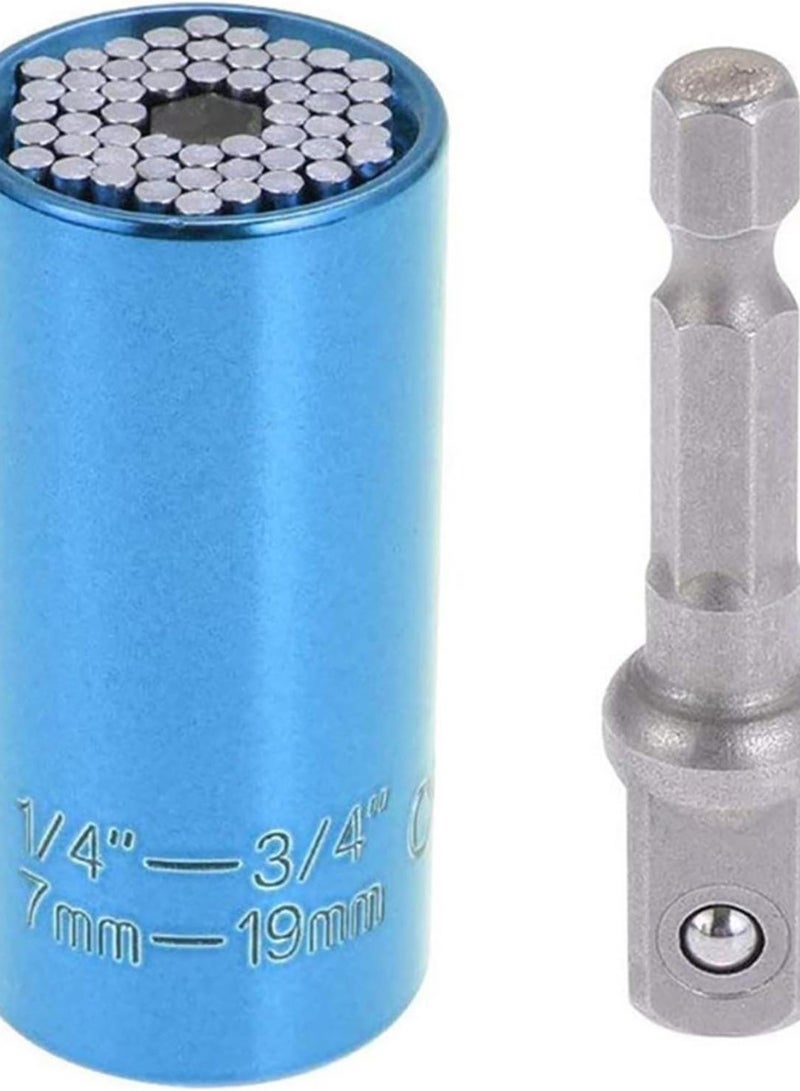 GGOOT Universal Hardware Torque Wrench Head Set Socket Sleeve In Wrench 7-19mm Spanner Key Magic Portable Multi Hand Tools Socket socket(BL)  - Image 1