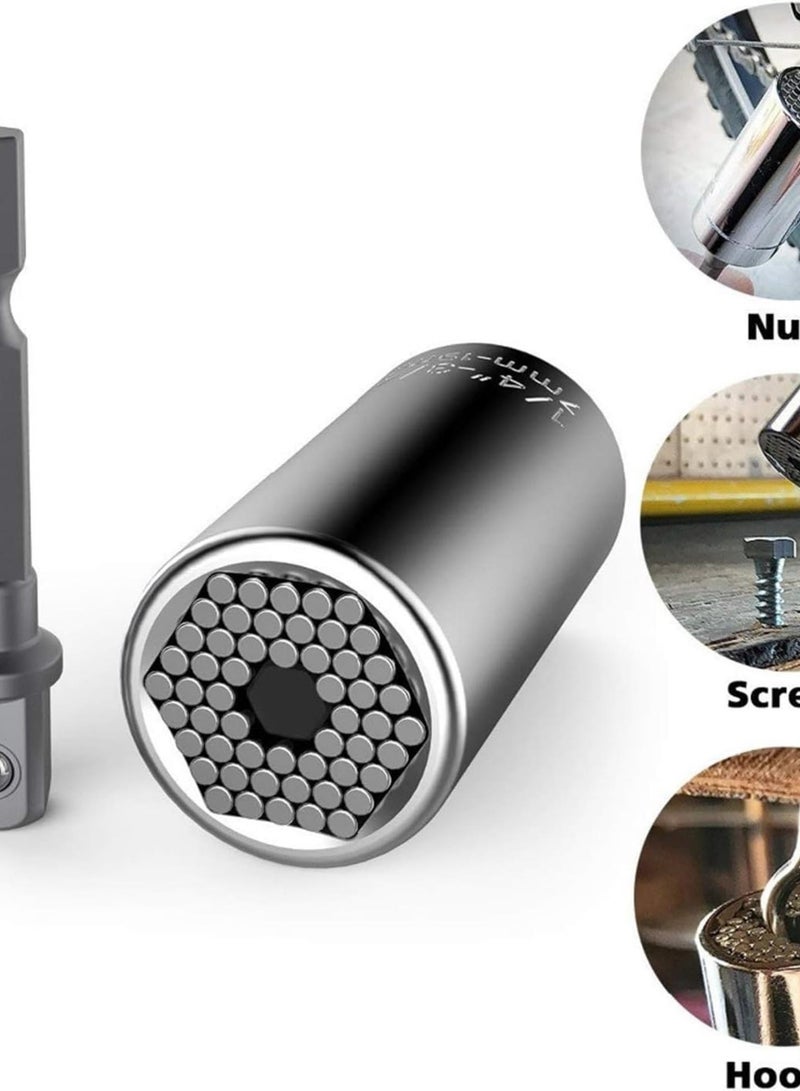 GGOOT Universal Hardware Torque Wrench Head Set Socket Sleeve In Wrench 7-19mm Spanner Key Magic Portable Multi Hand Tools Socket socket(BL)  - Image 3