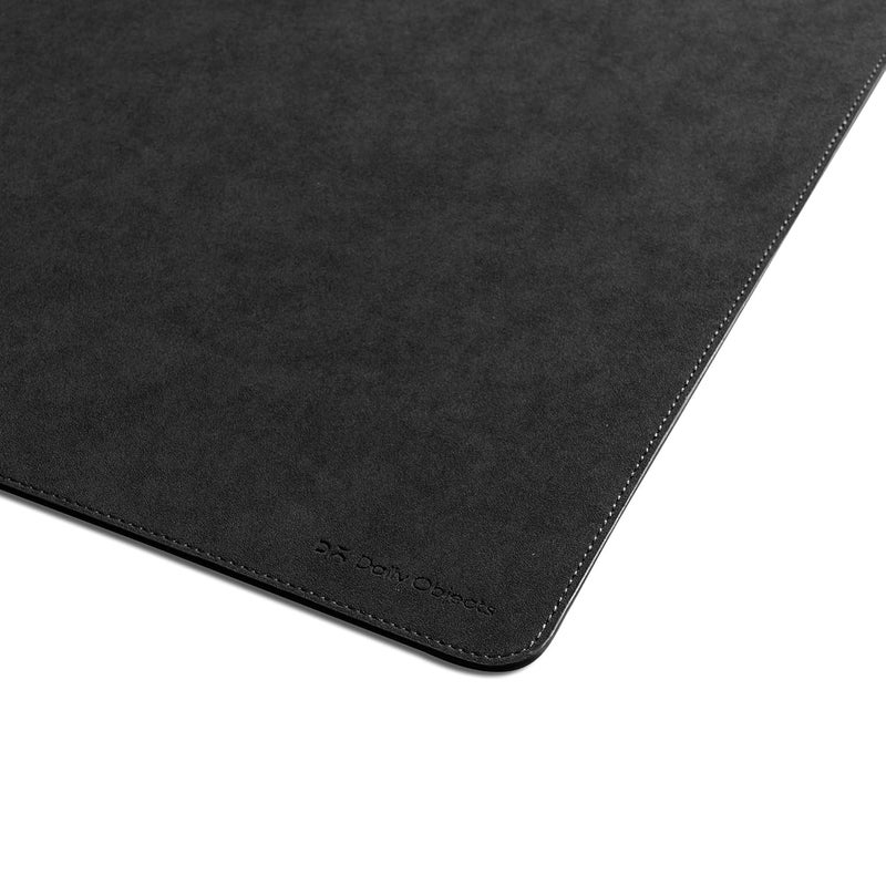 Daily Objects Reversible Desk Matte Sand Premium Vegan Leather Desk Mat|Anti-Skid|Anti-Slip|85 * 45cm|Spread Turf Desk/Laptop Mat for Work from Home/Gaming- Extended Mouse pad and Keyboard Desk-Black - Image 3