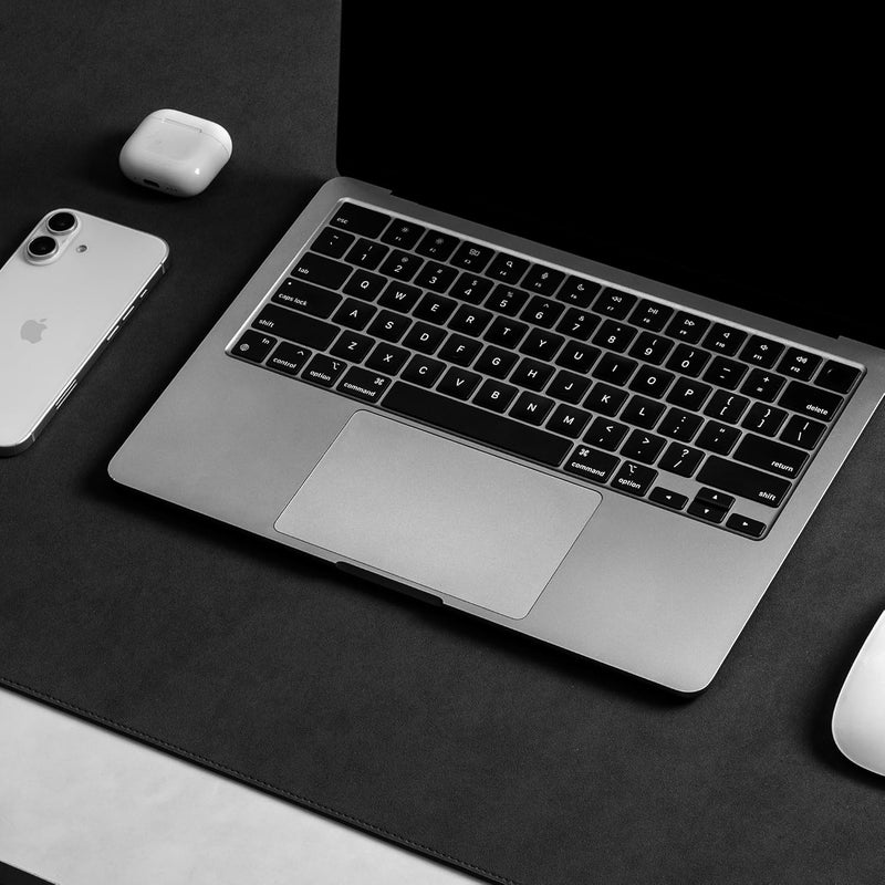 Daily Objects Reversible Desk Matte Sand Premium Vegan Leather Desk Mat|Anti-Skid|Anti-Slip|85 * 45cm|Spread Turf Desk/Laptop Mat for Work from Home/Gaming- Extended Mouse pad and Keyboard Desk-Black - Image 2