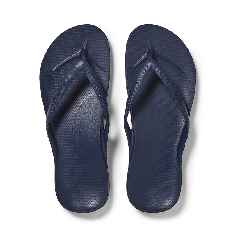 Archies Arch Support Flip Flops for Men & Women â€“ Orthotic Sandals for Plantar Fasciitis Relief â€“ Lightweight, Cushioning, Shock-Absorbing Sandals for Walking, Foot Pain & All-Day Comfort - Navy (US Men's 6 / US Women's 7) - Image 1