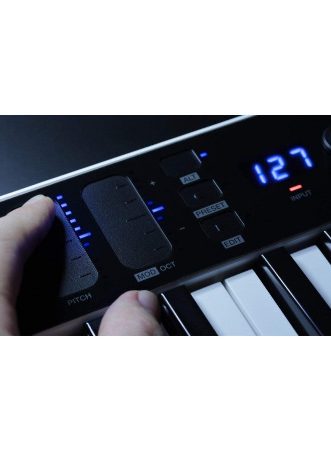 IK Multimedia IK Multimedia iRig Keys I/O 49 portable keyboard MIDI controller 24-bit/ 96Khz audio interface full-size synth velocity-sensitive, 48V phantom power, XLR mic preamp, iPhone, iPad, Android, Mac, PC - Image 2