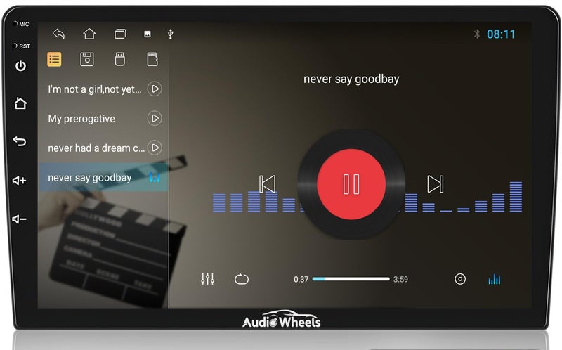 Audio Wheels نظام أندرويد للسيارات مع شاشة لمس 10 بوصة ونظام Car Play مع 12 إصدار أندرويد، شاشة IPS من زجاج غوريللا، نظام موسيقى السيارة - 2 جيجابايت رام و 32 جيجابايت روم لجميع السيارات. (شاشة أندرويد 10 بوصة) - لاسلكي - Image 4