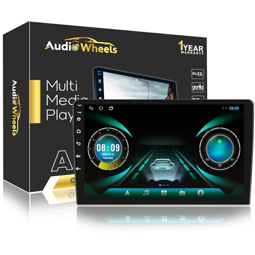 Audio Wheels نظام أندرويد للسيارات مع شاشة لمس 10 بوصة ونظام Car Play مع 12 إصدار أندرويد، شاشة IPS من زجاج غوريللا، نظام موسيقى السيارة - 2 جيجابايت رام و 32 جيجابايت روم لجميع السيارات. (شاشة أندرويد 10 بوصة) - لاسلكي - Image 1