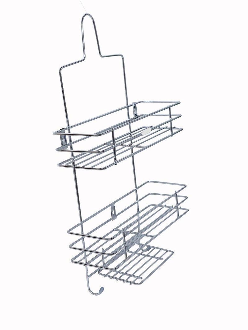 2heet Stainless Steel Shower Caddy | 3-Tier Hanging Bathroom Storage Shelf with Hooks | Rustproof Chrome-Plated Shower Rack Organizer | Extra Wide No-Drill Shower Storage for Shampoo, Soap & Towels - Image 3
