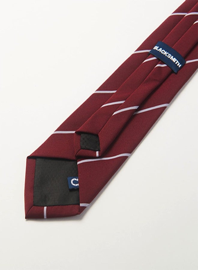 BLACKSMITH Tie, Cufflink, Pocket Square, Lapel Pin, Set of 4 for Men [ Free Size ] (A12-MAROON) - Image 4