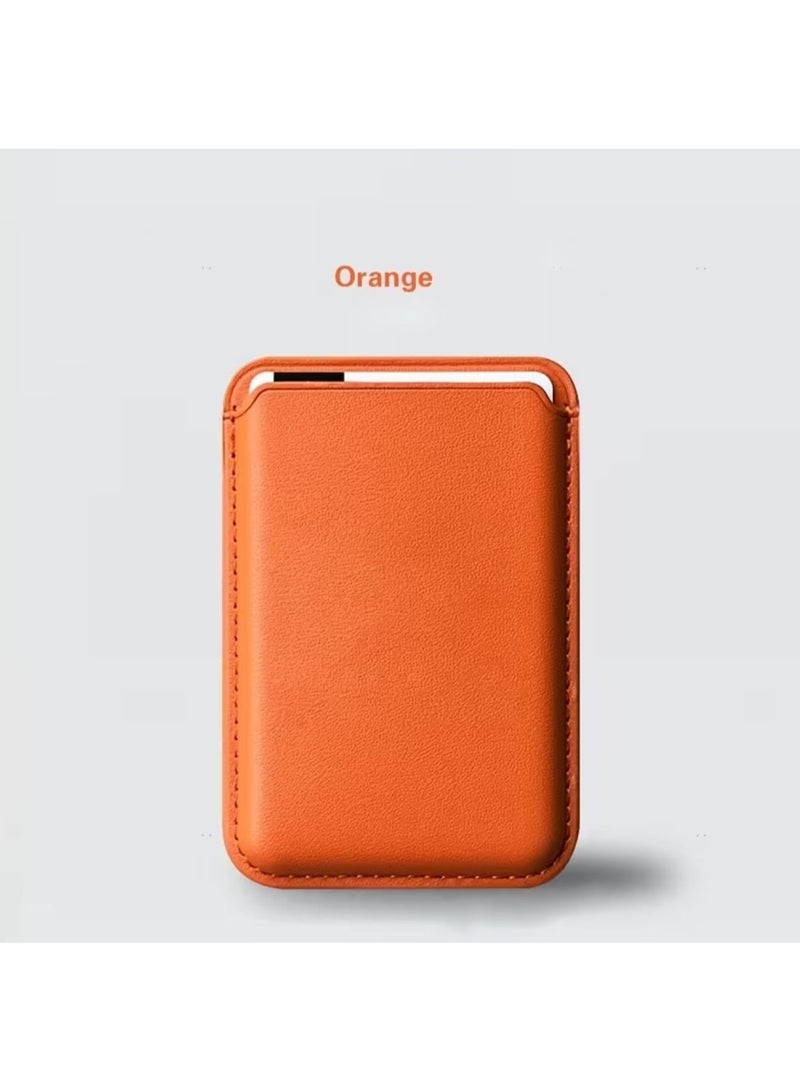 Slim Magnetic Faux Leather Card Case for iPhone - Image 1