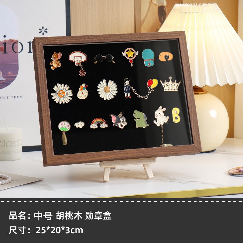 Metal Badge Storage Box Transparent Dustproof Cartoon Medal Jewelry Box Large Capacity Brooch Medal Display Box - Image 1