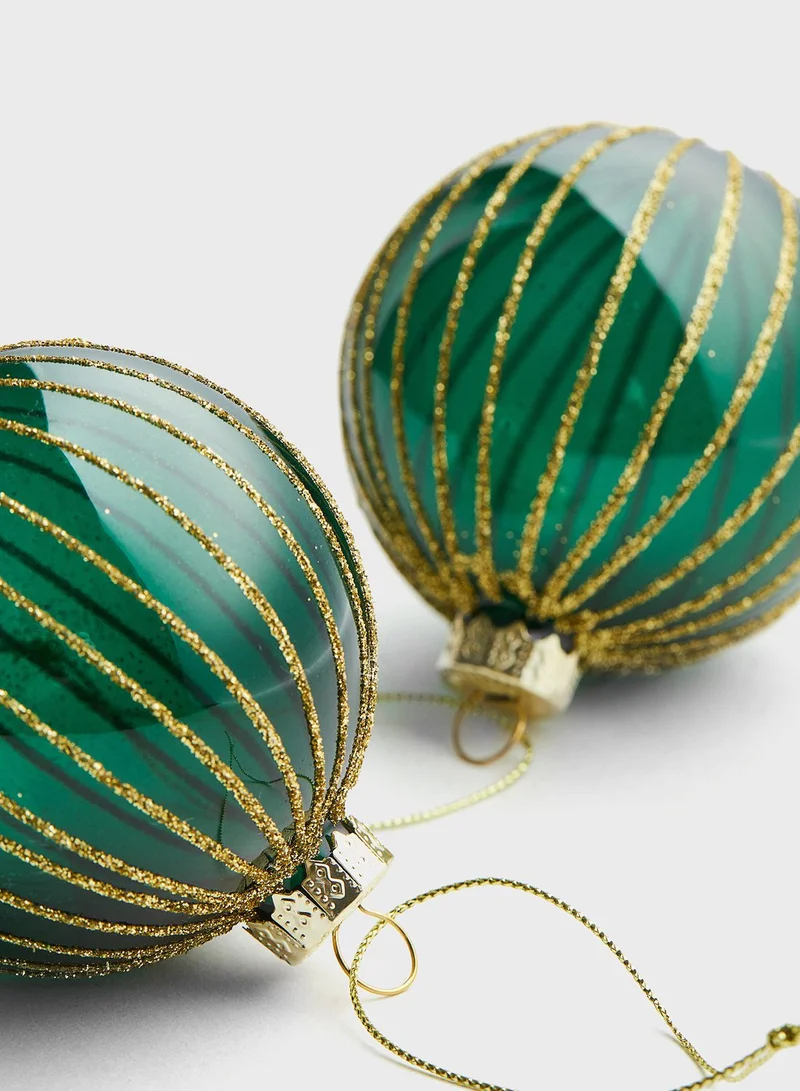 H&M 2-Pack Glittery Glass Christmas Tree Baubles