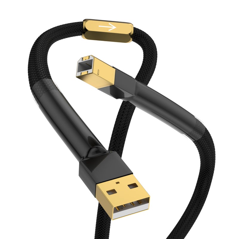 Viborg HiFi USB Cable 3.3FT Type A Male to Type B Male Audio Digital Cable Printer Scanner Cord USB 2.0 for DAC, Decoder, Printer, Scanner - Image 1