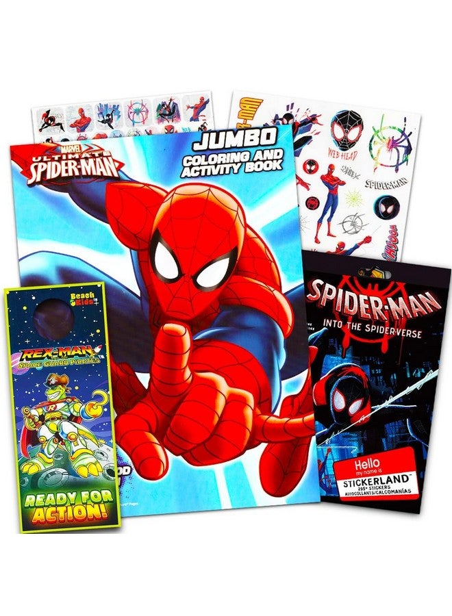 Marvel Comics Marvel Spiderman Coloring Book Bundle with Spiderman Stickers and Rex-Man Door Hanger - Image 1