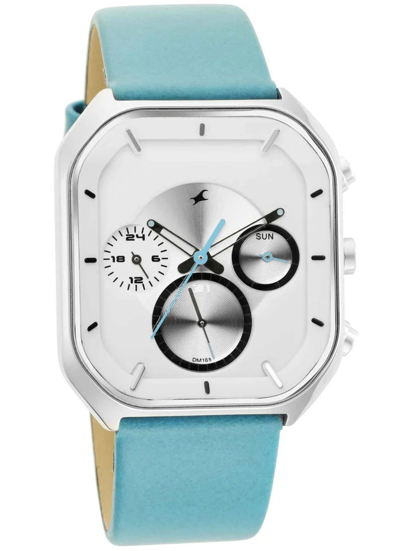 فاستراك Fastrack After Dark Quartz Analog with Date White Dial Leather Strap Watch for Guys