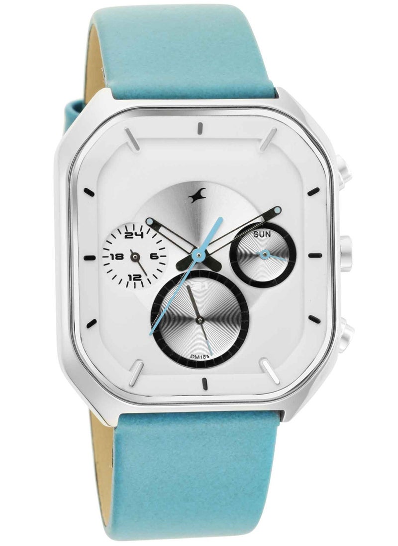 fastrack Fastrack After Dark Quartz Analog with Date White Dial Leather Strap Watch for Guys  - Image 1