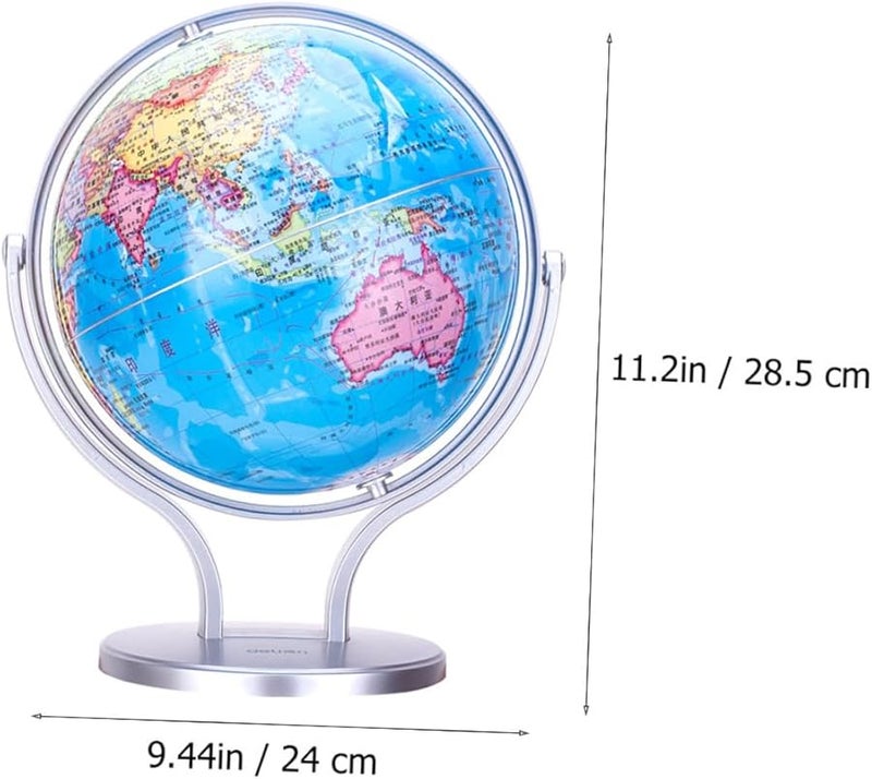 Colorful Desktop World Globe with Stand for Education and Home Decor Learning - Image 3