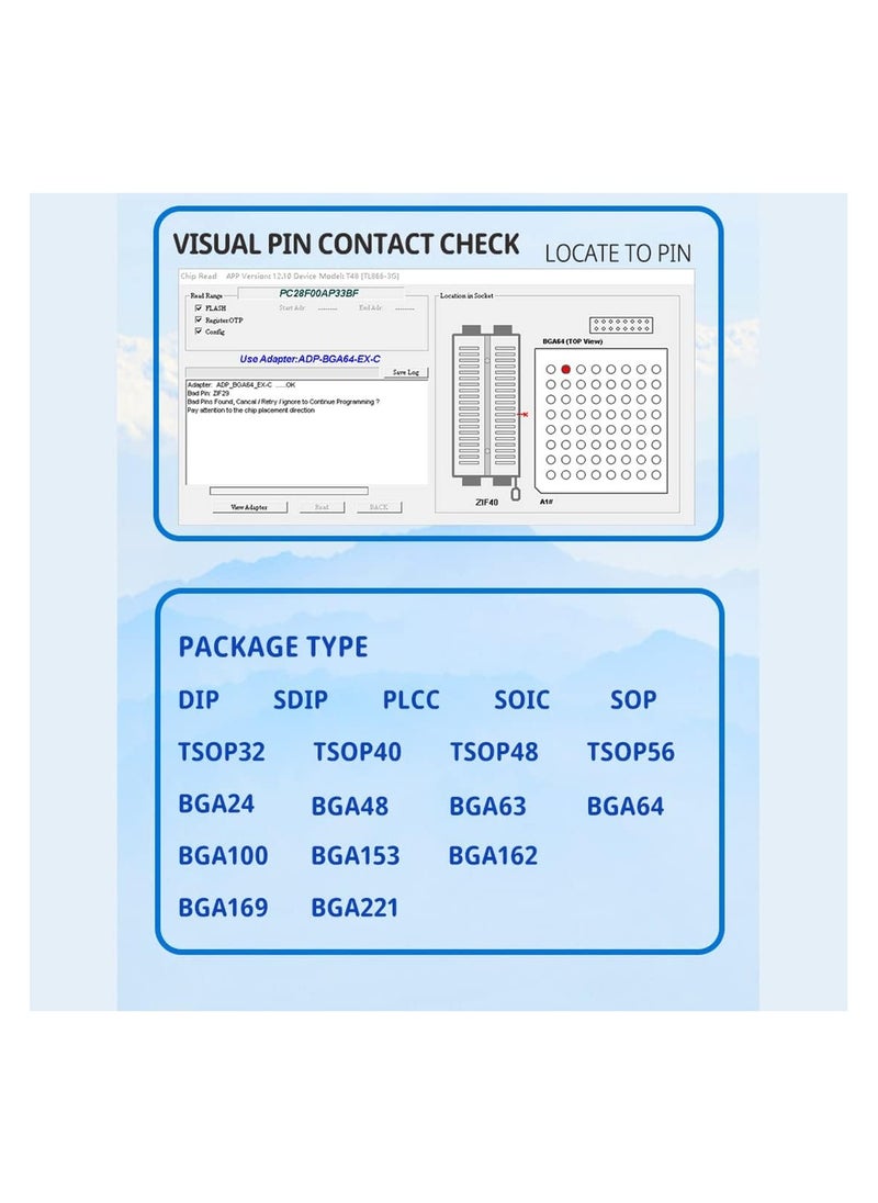 Generic - T48 TL866-3G Programmer TL866CS TL866II Replacement Support 31000+ ICS for EPROM/MCU/SPI/Nor/NAND Flash/EMMC XGecu 39 Adapter - Image 1