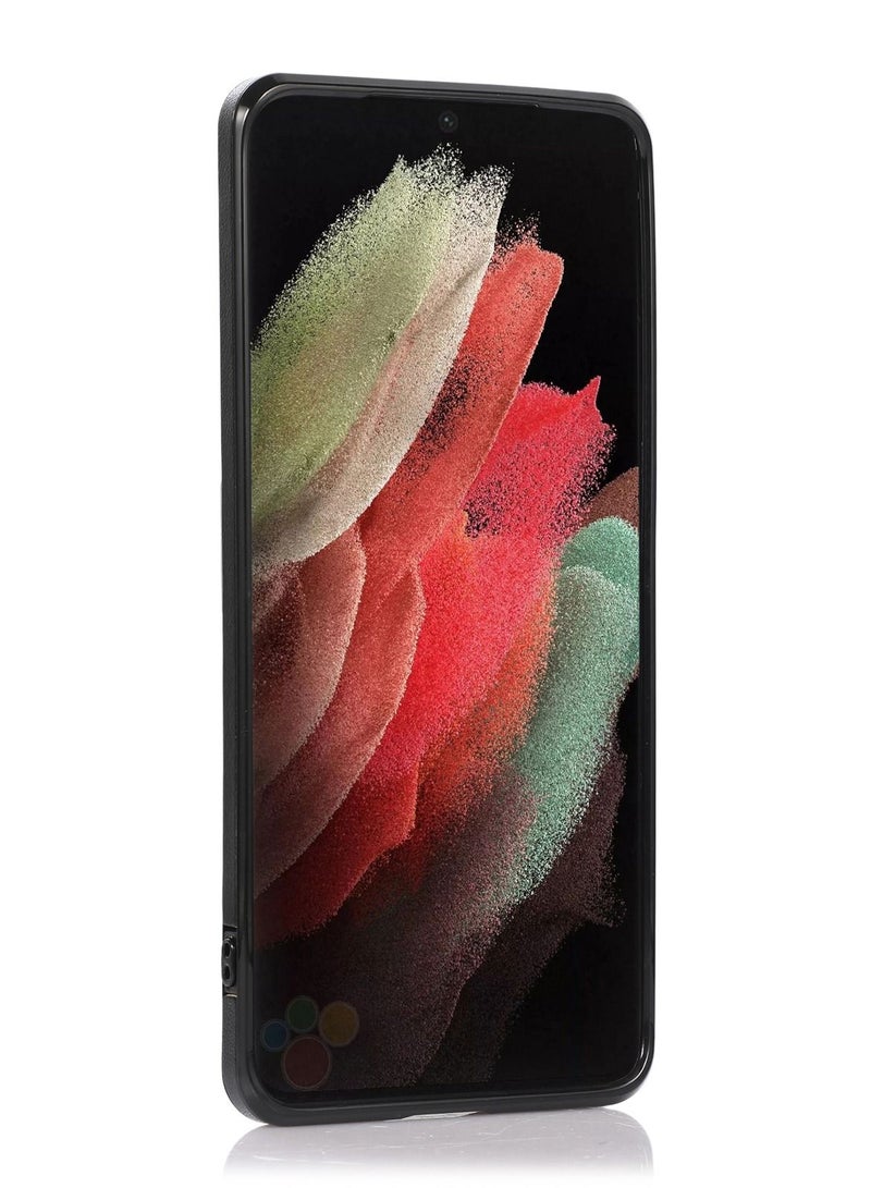 Suteni Crossbody Strap Back Cover Card Slots Leather Phone Case for Samsung - Image 2