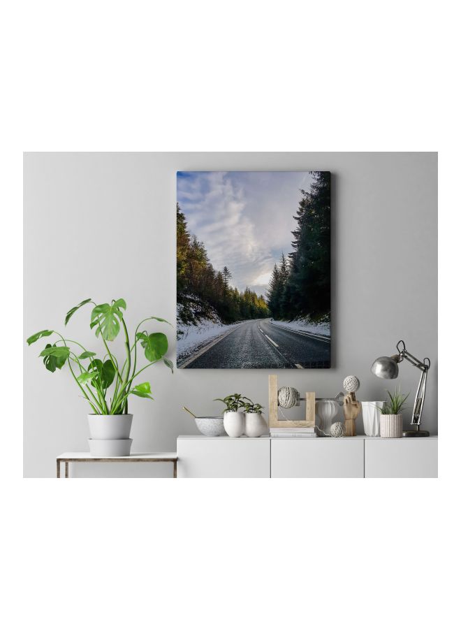 LOWHA Jungle Printed Framed Canvas Wall Art Grey/Blue/Green - Image 3