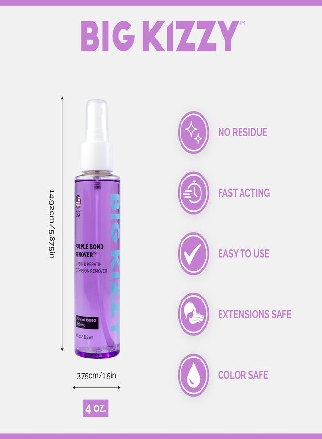 Big Kizzy Purple Bond Remover - Keratin and Tape in Hair Extension Remover - Easy, Fast Acting Removal - 4oz - Image 3