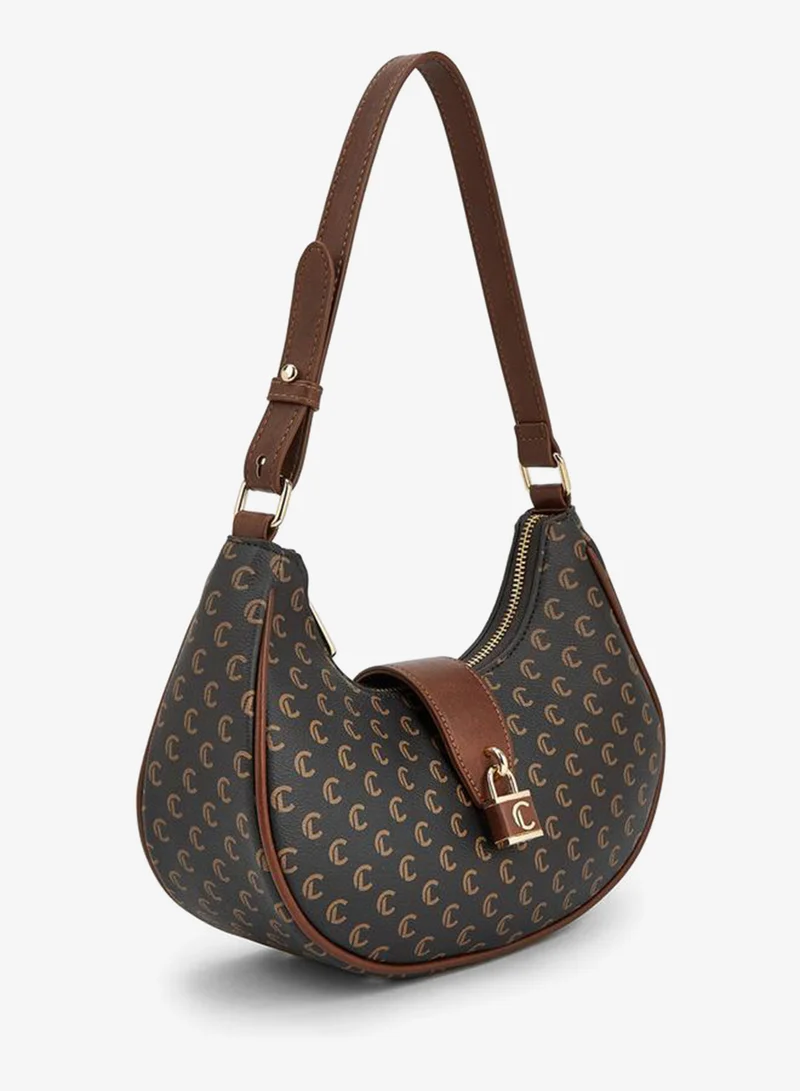 Le Confort Monogram Print Shoulder Bag With Adjustable Strap