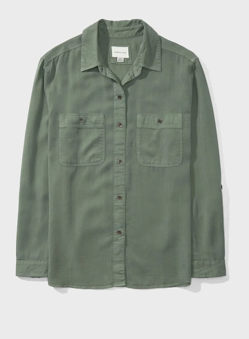 American Eagle Pocket Detail Button Down Shirt