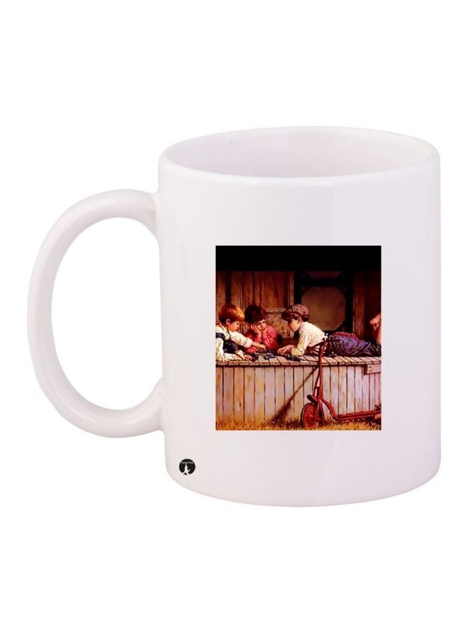 RYN Friends Printed Coffee Mug White/Purple/Brown 11ounce