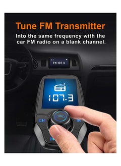Y&D Bluetooth FM Transmitter in-Car Wireless Radio Adapter Kit W 1.8" Color Display Hands-Free Call AUX in Out SD TF Card USB Charger QC3.0 for All Smartphones Audio Players  - Image 4