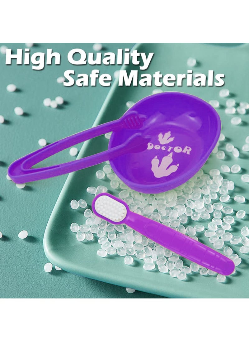 SYOSI 10PCS Plastic Dinosaur Simulation Dentist Play Set Animation Medical Kit Pretend Toy for Kids Hygienic Habbit Cultivation Role Game Children 5 Models 4 Colors OPP Bag Packaging - Image 4