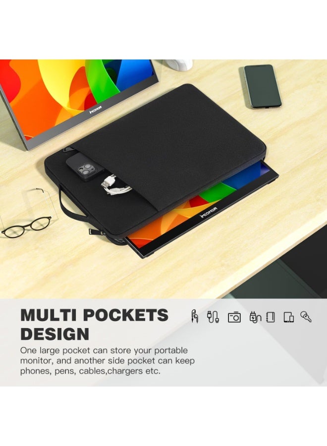 نادراب حقيبة كمبيوتر محمول حقيبة يد مقاومة للماء مقاس 15.6 بوصة حقيبة كمبيوتر محمول ذات سعة كبيرة حقيبة ركاب حقيبة كمبيوتر لوحي واقية حقيبة كمبيوتر محمول - Image 3