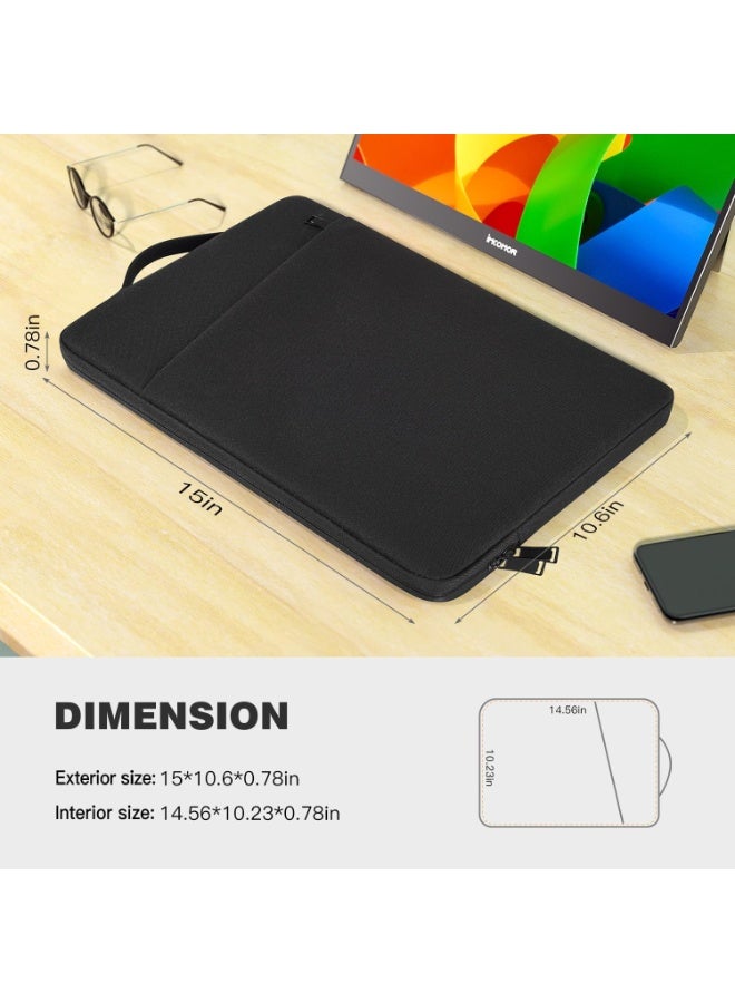 نادراب حقيبة كمبيوتر محمول حقيبة يد مقاومة للماء مقاس 15.6 بوصة حقيبة كمبيوتر محمول ذات سعة كبيرة حقيبة ركاب حقيبة كمبيوتر لوحي واقية حقيبة كمبيوتر محمول - Image 2