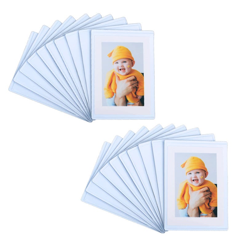 SULEPE 25 x 35 Magnetic Polaroid Picture Frame Sleeve Pocket Instax Mini Frame Photo Magnets for Refrigerator Wallet Size Photo Frame 20 Pack 