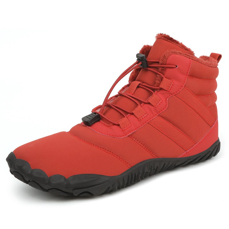 2024 Fleece-Lined Hiking Shoes Joker Shoes Snow Boots Warm Breathable Couple High Casual Cotton Shoes - Image 1