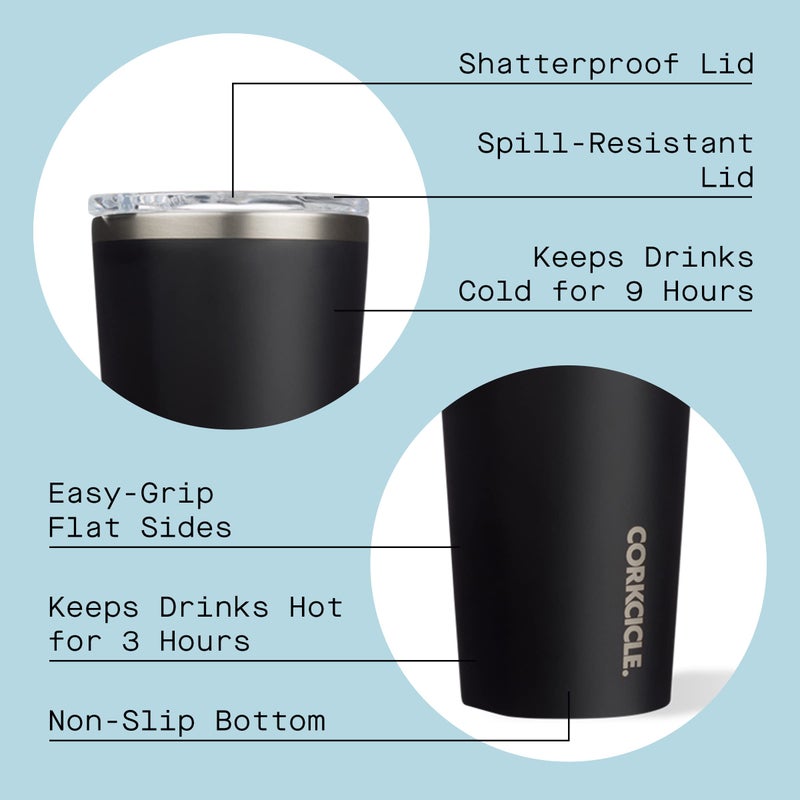 Corkcicle Classic Triple Insulated Coffee Mug with Lid, Matte Black, 16 oz – Stainless Steel Travel Tumbler Keeps Beverages Cold 9+hrs, Hot 3hrs – Cupholder Friendly Travel Coffee Tumbler - Image 3