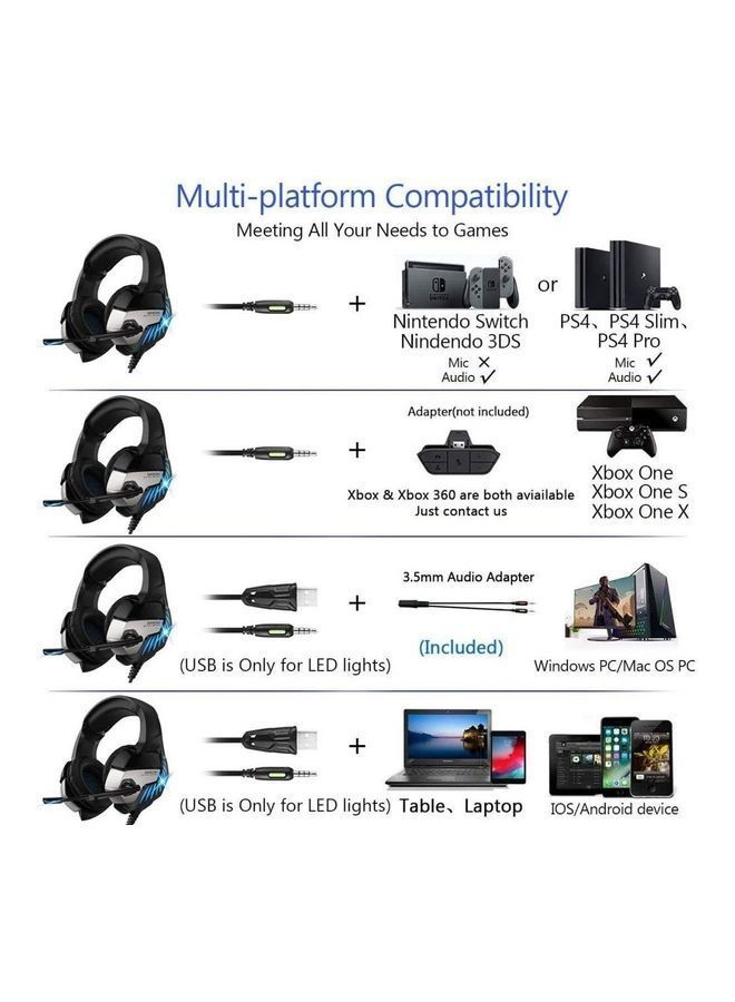 NIBEMINENT 7.1 Virtual Surround Sound & Noise Cancelling Gaming Headset For PS4 /PS5 /XOne /XSeries /Nswitch /PC/Tablet/Phone -wired  - Image 2