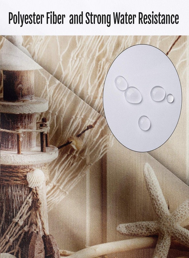 Britimes 4 Piece Shower Curtain Sets, Beach Beige with Non-Slip Rugs, Toilet Lid Cover and Bath Mat, for Bathroom Decor Set, 72" x 72" - Image 3