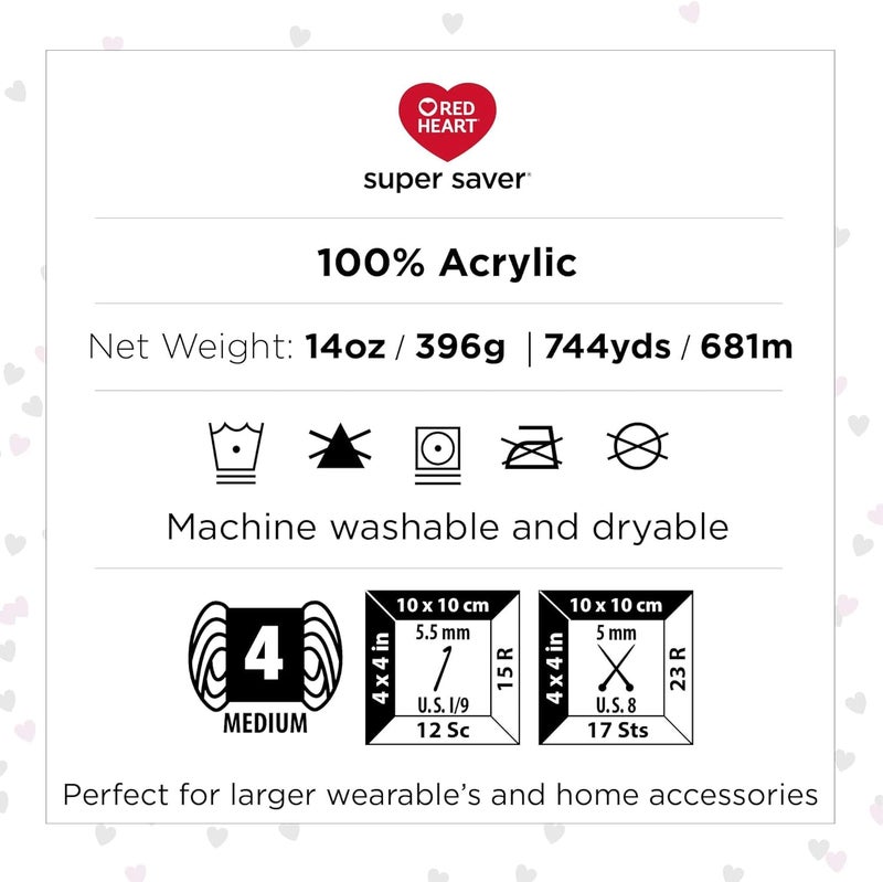 RED HEART E305.3965 Super Saver Ombre Yarn, Mai Tai - Image 4