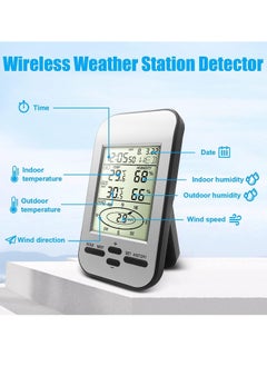 Excefore Home Wireless Weather Stations, Multifunctional Wireless Weather Station with Measure Temperature, Humidity, Wind Speed/Wind Direction, Alarm Clock  - Image 4