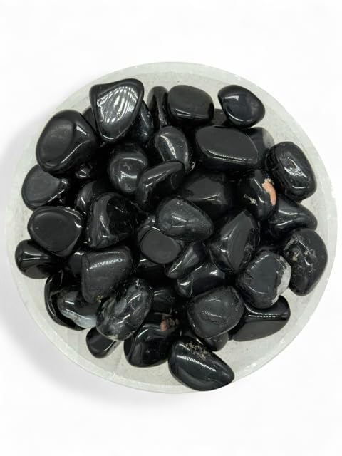 Pachamama Essentials One Black Tourmaline Tumbled Stone (20mm-25mm; 0.79 inches-0.98 inches) - Image 3