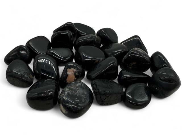 Pachamama Essentials One Black Tourmaline Tumbled Stone (20mm-25mm; 0.79 inches-0.98 inches) - Image 1