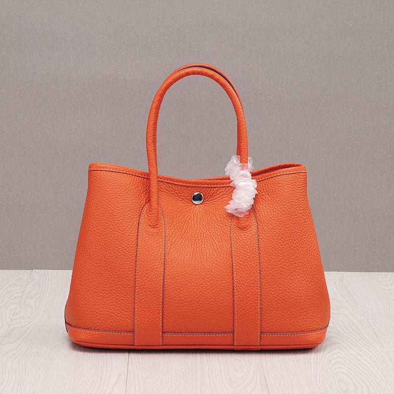 2025 Party Casual Shopping Bag Litchi Pattern First Layer Cowhide Garden Bag Genuine Leather Handheld Classic Women'S Bag - Image 5