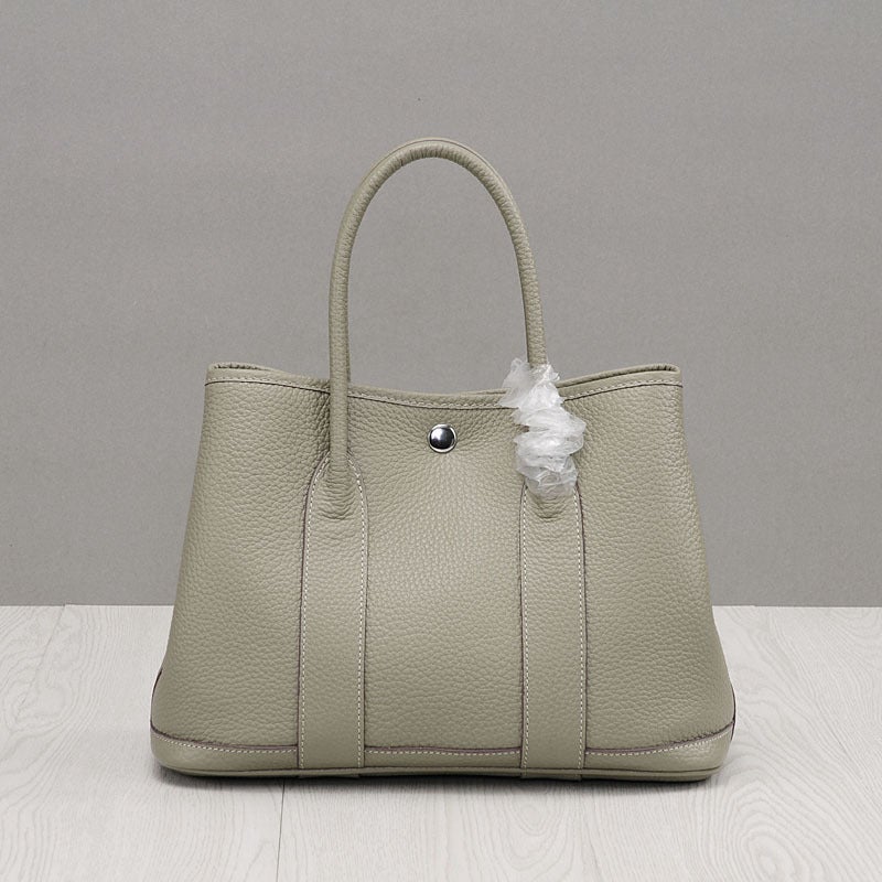 2025 Party Casual Shopping Bag Litchi Pattern First Layer Cowhide Garden Bag Genuine Leather Handheld Classic Women'S Bag - Image 3