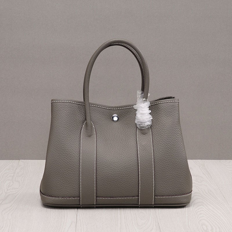 2025 Party Casual Shopping Bag Litchi Pattern First Layer Cowhide Garden Bag Genuine Leather Handheld Classic Women'S Bag - Image 2