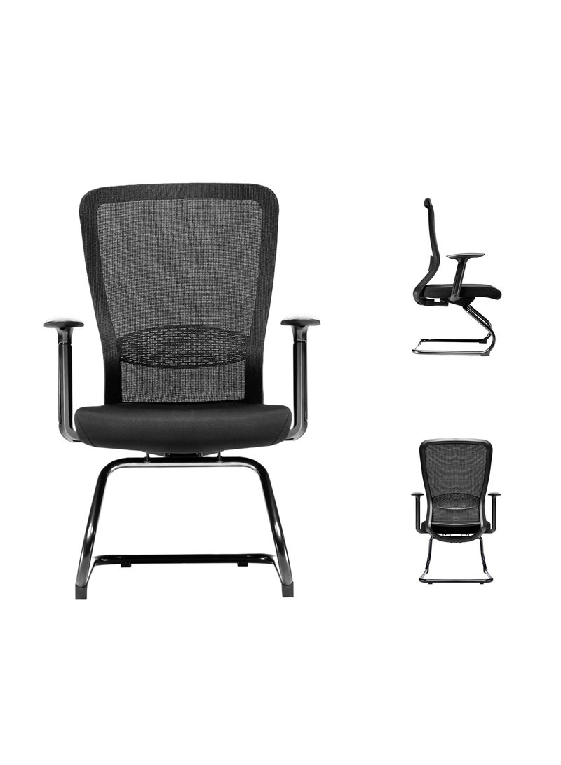 NAVODESK NAVO Ergolite Ergonomic Office Chair, High Back Desk Chair with 2D Armrest, Computer Chair with Lumbar Support and Moulded Thick Cushion (Visitor, Black) - Image 1