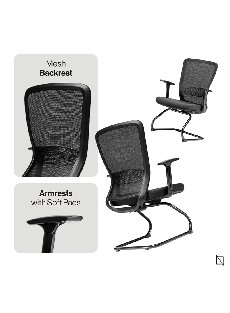 NAVODESK NAVO Ergolite Ergonomic Office Chair, High Back Desk Chair with 2D Armrest, Computer Chair with Lumbar Support and Moulded Thick Cushion (Visitor, Black) - Image 3