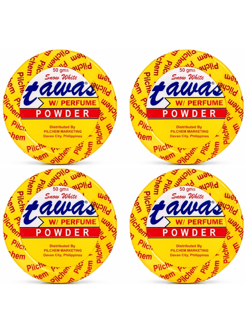 Snow White Tawas Deodorant Powder 50gm 4 Pieces