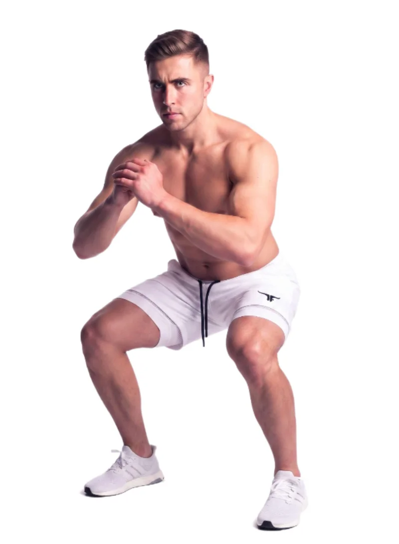 Thugfit SprintHint 2 in 1 Shorts (7" Inseam) - White