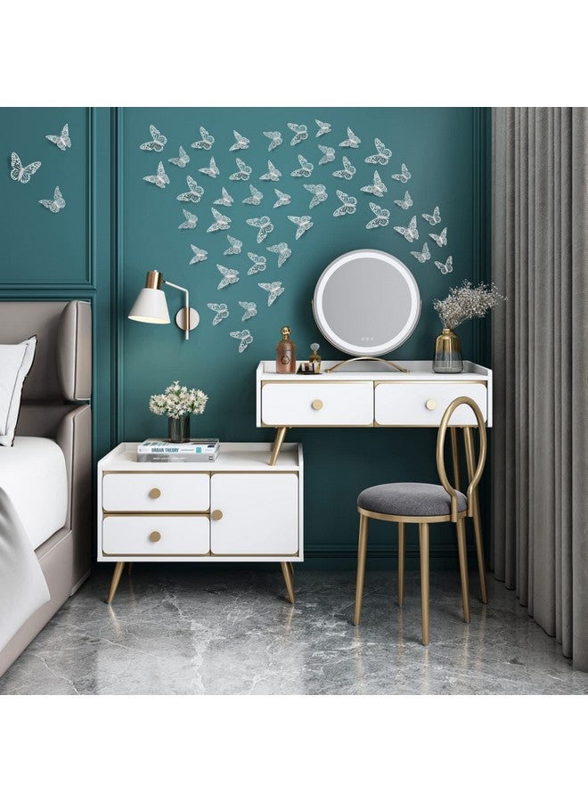 SAOROPEB 3D Butterfly Wall Stickers 72Pcs 3 Sizes 3 Styles Removable Metallic Wall Decals Fridge Sticker Room Mural Decoration For Kids Bedroom Nursery Classroom Party Wedding Decor Diy Gift (Sliver) - Image 3