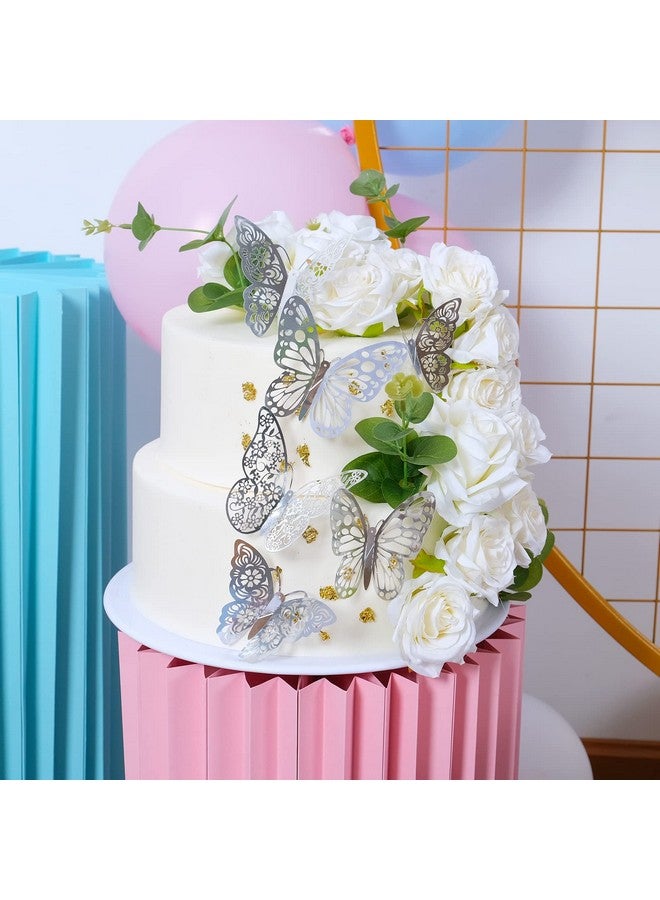 SAOROPEB 3D Butterfly Wall Stickers 72Pcs 3 Sizes 3 Styles Removable Metallic Wall Decals Fridge Sticker Room Mural Decoration For Kids Bedroom Nursery Classroom Party Wedding Decor Diy Gift (Sliver) - Image 4