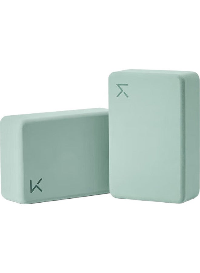 Keep Yoga Blocks For Stretching Assistance, Frosted Non-Slip Yoga Dance Eva Eco-Friendly Material, Light Grass Green, One Pair - Image 1